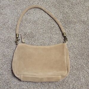 Anthropologie Beige Suede Shoulder Bag